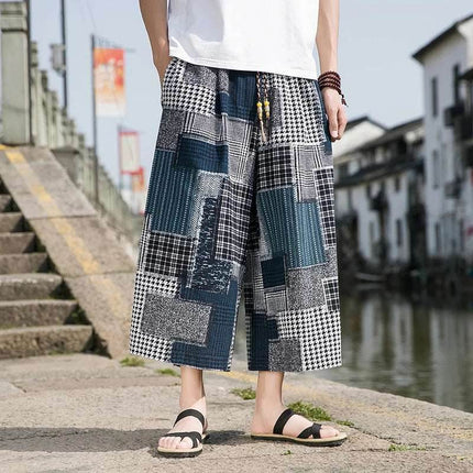 Men Samurai Plaid Casual Harem Pants - Harem Pants - TrendSetter - Mad Fly Essentials