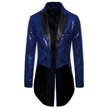 Men Sequin Embellished Tuxedo Blazer Jacket - Jacket - BC - Mad Fly Essentials