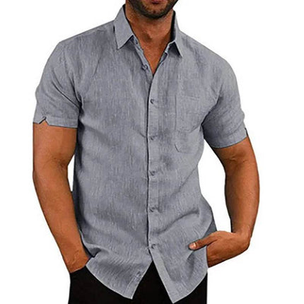 Men Short Linen Summer Business Shirt - Shirt - King Billion - Mad Fly Essentials