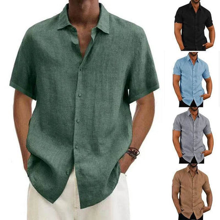 Men Short Linen Summer Business Shirt - Shirt - King Billion - Mad Fly Essentials