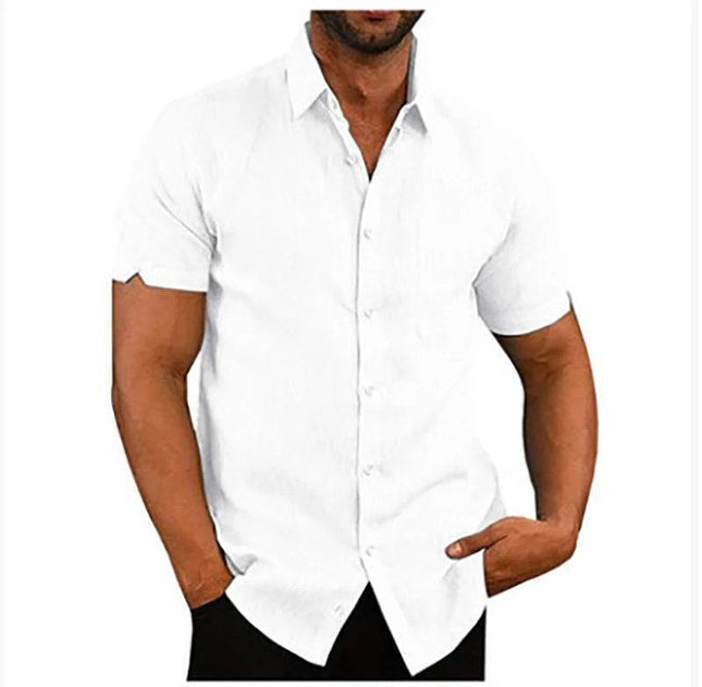 Men Short Linen Summer Business Shirt - Shirt - King Billion - Mad Fly Essentials
