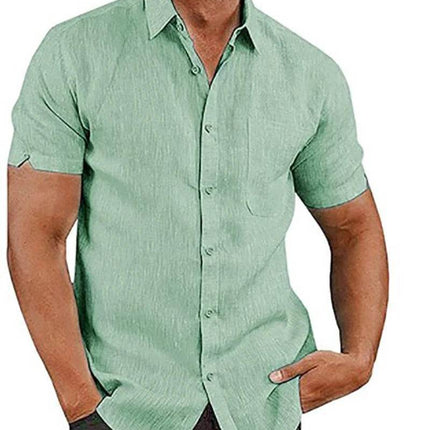 Men Short Linen Summer Business Shirt - Shirt - King Billion - Mad Fly Essentials
