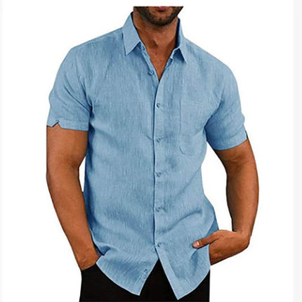 Men Short Linen Summer Business Shirt - Shirt - King Billion - Mad Fly Essentials