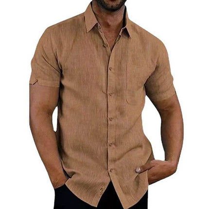 Men Short Linen Summer Business Shirt - Shirt - King Billion - Mad Fly Essentials