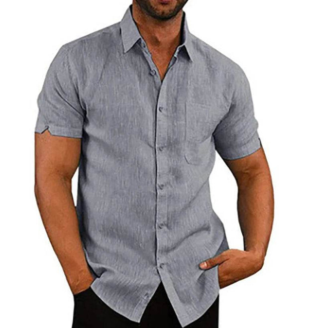 Men Short Linen Summer Business Shirt - Shirt - King Billion - Mad Fly Essentials