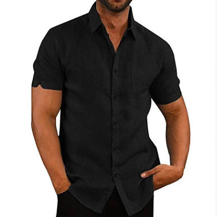 Men Short Linen Summer Business Shirt - Shirt - King Billion - Mad Fly Essentials
