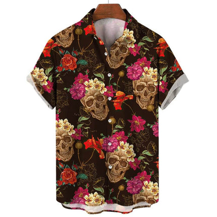 Men Skull Fashion 3D Hawaiian Beach Shirt - Shirt - TrendSetter - Mad Fly Essentials