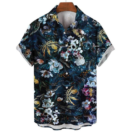 Men Skull Fashion 3D Hawaiian Beach Shirt - Shirt - TrendSetter - Mad Fly Essentials
