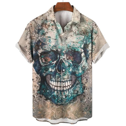 Men Skull Fashion 3D Hawaiian Beach Shirt - Shirt - TrendSetter - Mad Fly Essentials