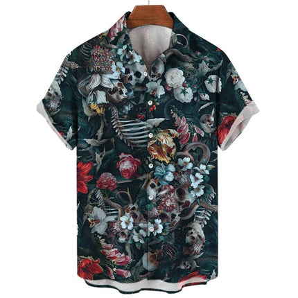 Men Skull Fashion 3D Hawaiian Beach Shirt - Shirt - TrendSetter - Mad Fly Essentials
