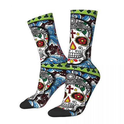 Men Skull Sugar Day Of The Dead Socks - Socks - TOB - Mad Fly Essentials