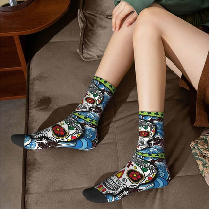 Men Skull Sugar Day Of The Dead Socks - Socks - TOB - Mad Fly Essentials