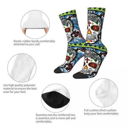 Men Skull Sugar Day Of The Dead Socks - Socks - TOB - Mad Fly Essentials