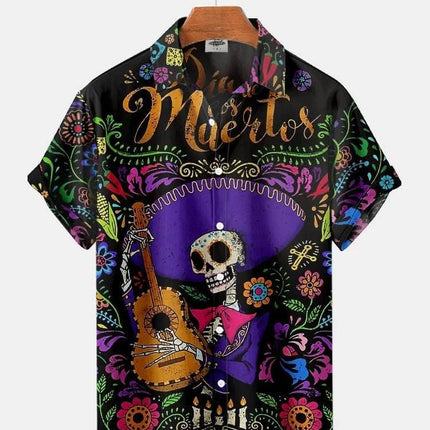 Men Skull Sugar Hawaiian Fashion Shirt - Shirt - oufisun - Mad Fly Essentials