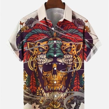 Men Skull Sugar Hawaiian Fashion Shirt - Shirt - oufisun - Mad Fly Essentials