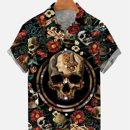 Men Skull Sugar Hawaiian Fashion Shirt - Shirt - oufisun - Mad Fly Essentials