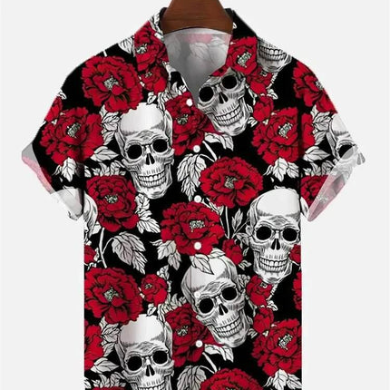 Men Skull Sugar Hawaiian Fashion Shirt - Shirt - oufisun - Mad Fly Essentials