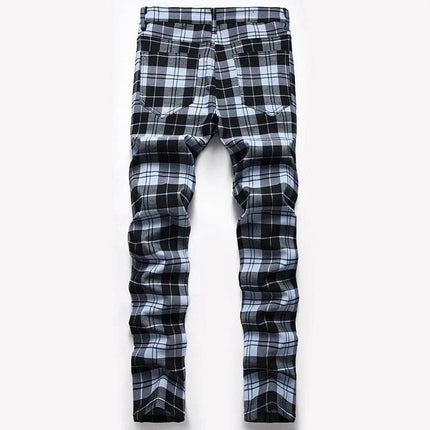 Men Plaid Slim - Fit Chino Business Casual Pants - Pants - Being Vigor - Mad Fly Essentials