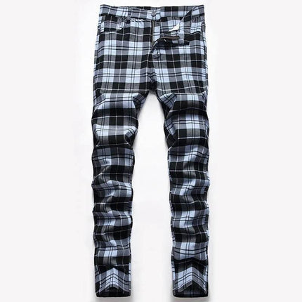 Men Plaid Slim - Fit Chino Business Casual Pants - Pants - Being Vigor - Mad Fly Essentials