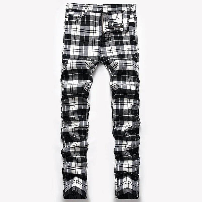 Men Plaid Slim - Fit Chino Business Casual Pants - Pants - Being Vigor - Mad Fly Essentials