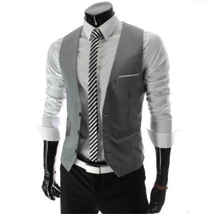Men Slim Fit Business Casual Suit Vest Medieval Costume - Costume - SANWOOD - Mad Fly Essentials