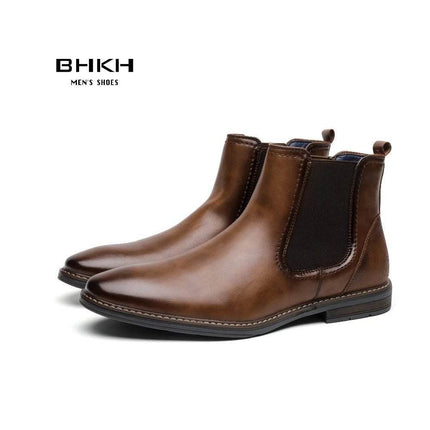 Men Smart Business Casual Leather Formal Boots - Boots - BHKH - Mad Fly Essentials
