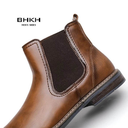Men Smart Business Casual Leather Formal Boots - Boots - BHKH - Mad Fly Essentials