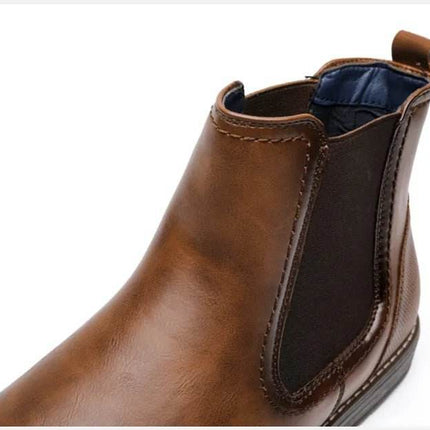 Men Smart Business Casual Leather Formal Boots - Mad Fly Essentials
