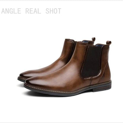 Men Smart Business Casual Leather Formal Boots - Boots - BHKH - Mad Fly Essentials