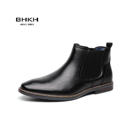 Men Smart Business Casual Leather Formal Boots - Boots - BHKH - Mad Fly Essentials