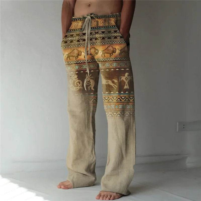 Men Smart Casual Navajo 3D Casual Pants - Pants - Metaphor - Mad Fly Essentials