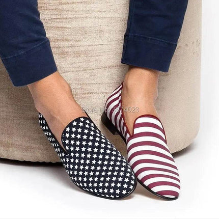 Men Smoking Striped Stars Wedding Loafers - Loafers - Piergitar - Mad Fly Essentials