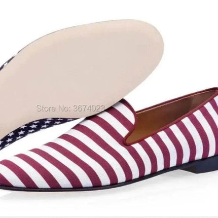 Men Smoking Striped Stars Wedding Loafers - Loafers - Piergitar - Mad Fly Essentials