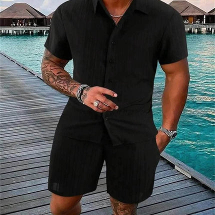 Men Solid Color Short Fitness Set Tracksuit - Tracksuit - TFanJump - Mad Fly Essentials