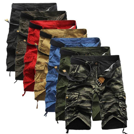 Men Solid Khaki Camo Cargo Shorts - Cargo Shorts - Tacyiarmycal - Mad Fly Essentials