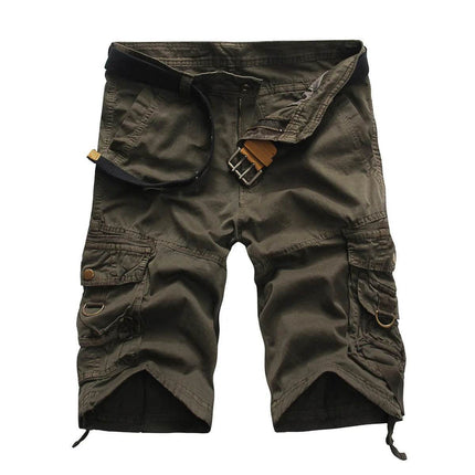 Men Solid Khaki Camo Cargo Shorts - Cargo Shorts - Tacyiarmycal - Mad Fly Essentials