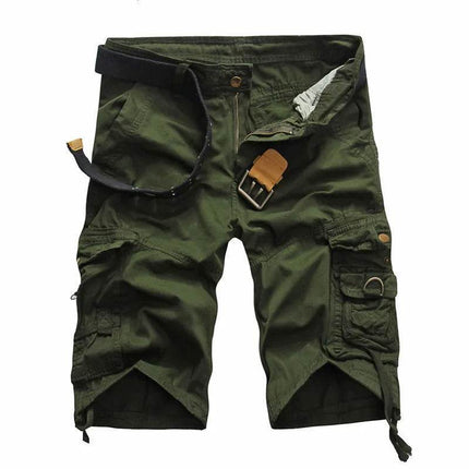 Men Solid Khaki Camo Cargo Shorts - Cargo Shorts - Tacyiarmycal - Mad Fly Essentials