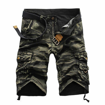 Men Solid Khaki Camo Cargo Shorts - Cargo Shorts - Tacyiarmycal - Mad Fly Essentials