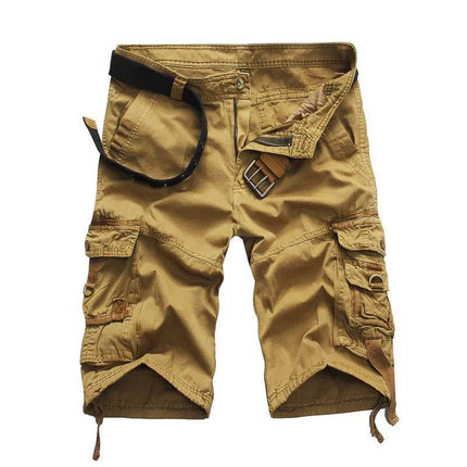 Men Solid Khaki Camo Cargo Shorts - Cargo Shorts - Tacyiarmycal - Mad Fly Essentials