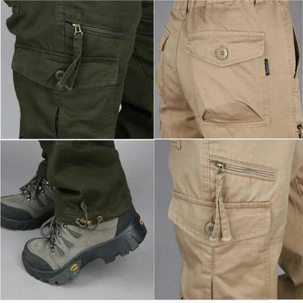 Men Solid Khaki Tactical Cargo Pants - Cargo Pants - TrendSetter - Mad Fly Essentials