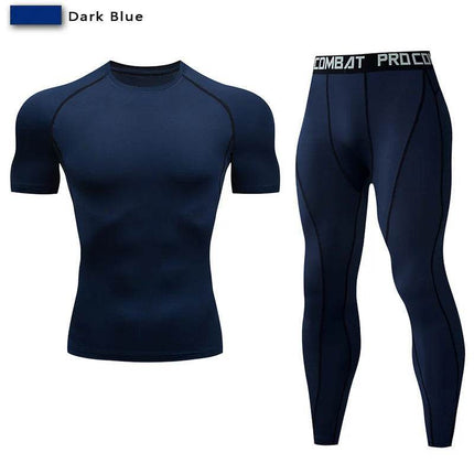 Men Solid Purple Black Compression Fitness Set Tracksuit - Tracksuit - Day south valley - Mad Fly Essentials