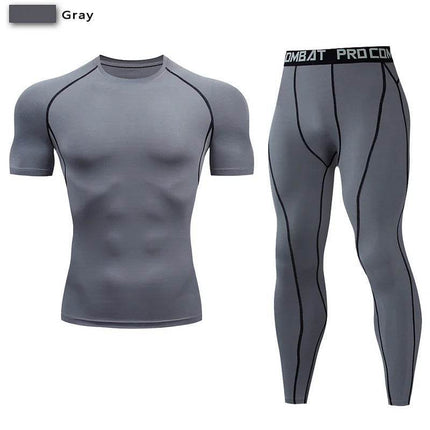 Men Solid Purple Black Compression Fitness Set Tracksuit - Tracksuit - Day south valley - Mad Fly Essentials