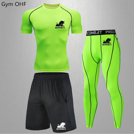 Men Solid Rashguard Compression Fitness Set Tracksuit - Tracksuit - Fitness Essentials - Mad Fly Essentials