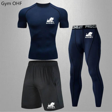 Men Solid Rashguard Compression Fitness Set Tracksuit - Tracksuit - Fitness Essentials - Mad Fly Essentials