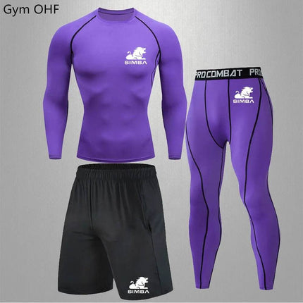 Men Solid Rashguard Compression Fitness Set Tracksuit - Tracksuit - Fitness Essentials - Mad Fly Essentials