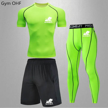 Men Solid Rashguard Compression Fitness Set Tracksuit - Tracksuit - Fitness Essentials - Mad Fly Essentials