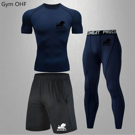 Men Solid Rashguard Compression Fitness Set Tracksuit - Tracksuit - Fitness Essentials - Mad Fly Essentials