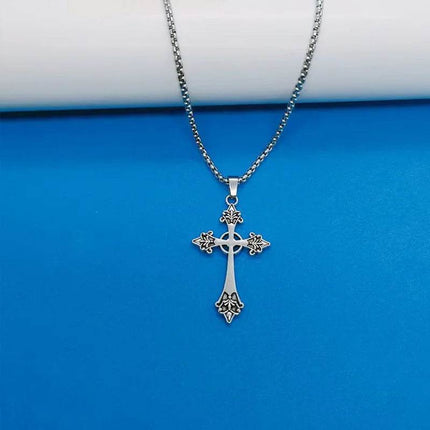 Men Stainless Cross Chain Pendant Necklace - Necklace - MeMolissa - Mad Fly Essentials