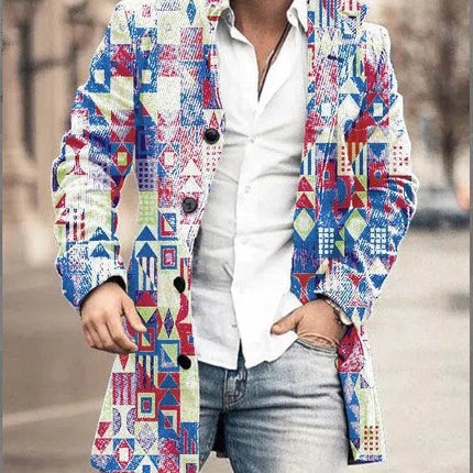 Men Stand-Collar Long Pocket Coat - Mad Fly Essentials