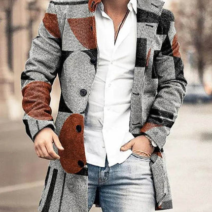 Men Stand - Collar Long Pocket Coat Jacket - Jacket - BC - Mad Fly Essentials